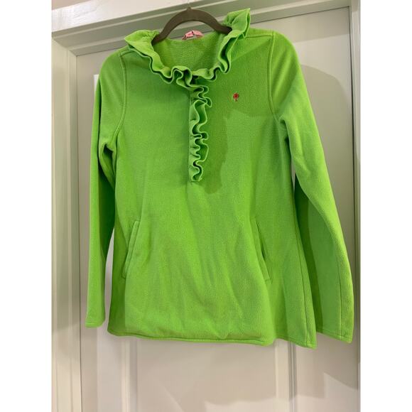 Lilly Pulitzer Lime Green Fleece Quarter Zip Pullover Size M - Picture 1 of 5